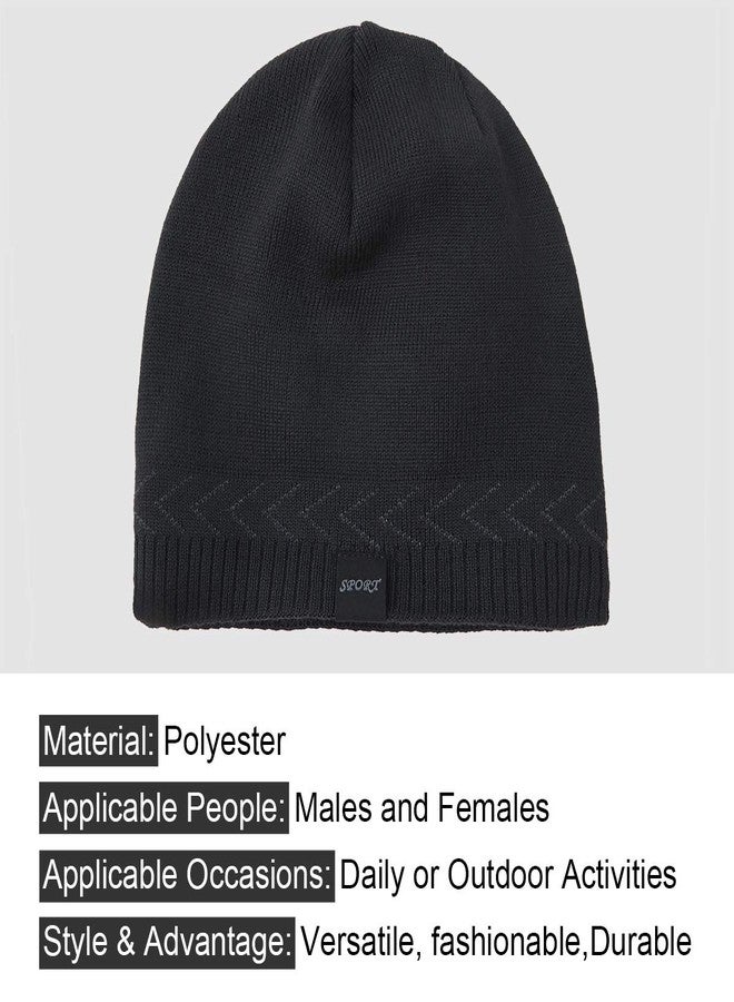 OMECHY Mens Winter Warm Knitting Hats Plain Skull Beanie Cuff Toboggan Knit Cap - Image 5